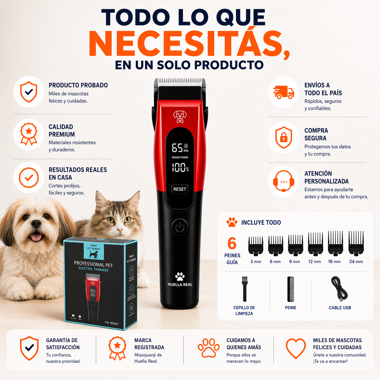 Máquina de cortar el pelo para mascotas SmartCut: Práctica, potente y pensada para usar en casa