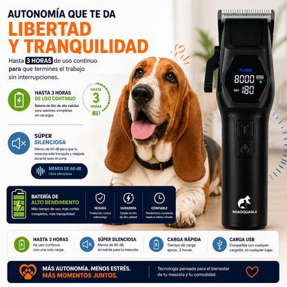 Máquina de cortar el pelo Miaoquanji: corte profesional para mascotas en casa