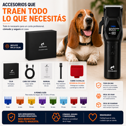 Máquina de cortar el pelo Miaoquanji: corte profesional para mascotas en casa