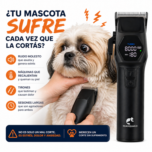 Máquina de cortar el pelo Miaoquanji: corte profesional para mascotas en casa