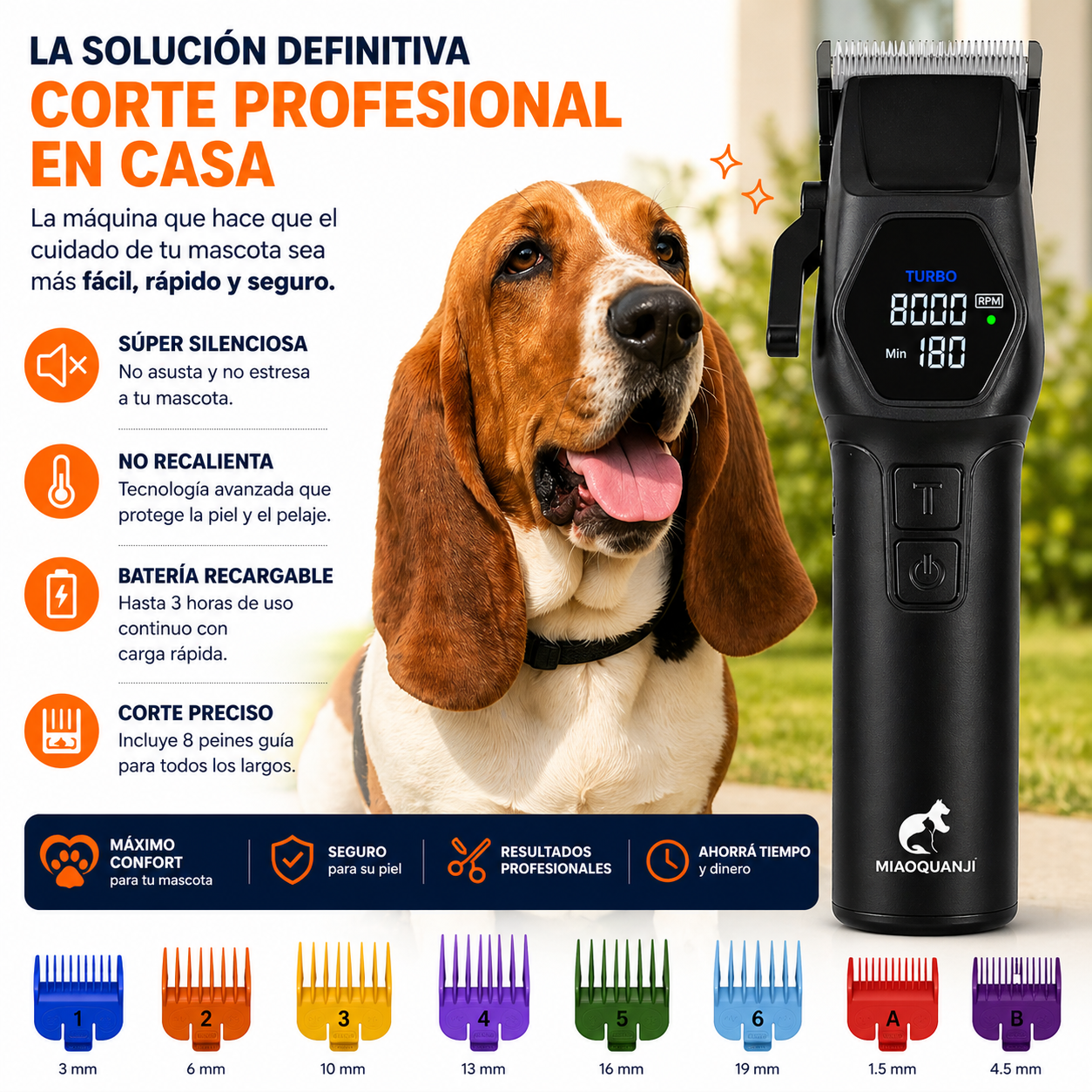 Máquina de cortar el pelo Miaoquanji: corte profesional para mascotas en casa